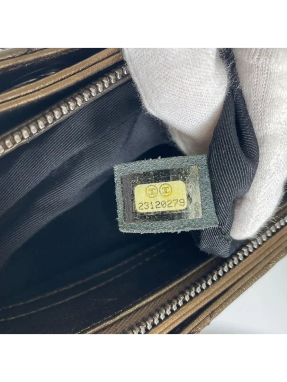 Chanel Quilted Tote Caviar Leather Brown Silver - Picture 12 of 14